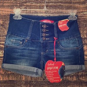 High waisted booty support jean shorts